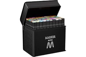 ‎AOMEES AOMEES Filzstifte 60+4 Farben Marker Set, Alkohol Permanenter Marker Set,Graffiti Stifte Fettige Marker 2 Sekunde Schnell Trocknende, Twin Tip Marker Stifte Set für Manga, Malerei, Zeichnung