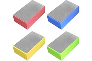 SUNERLORY 4pcs, almohadilla de pulido manual de diamante bloque de arena de espuma de diamante para lijado de cerámica, ladrillos de vidrio, hormigón, mármol, granito, 60, 100, 200, 400(as shown)