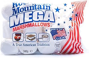 Rocky Mountain Marshmallows MEGA 340g, bonbons américains traditionnels à rôtir sur le feu de camp, à griller ou à cuire au four, 1x340g