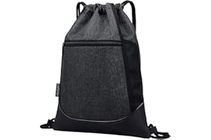 LIVACASA Turnbeutel Wasserdicht Sportbeutel Hipster mit Reißverschluß Innentasche Außentasche Gym Bag Hipster Verstellbar Tunnelzug Rucksack Beutel Damen Herren