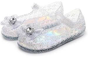 Naihoow Toddler Frozen Elsa Shoes Mary Jane Flat Princess Jelly Party Dress