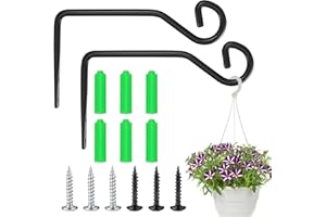 CENTS MATTER 2 Pack Hanging Basket Holder Hanger Hooks, Wall Hanging Plant Basket Brackets for Garden Light Flower Pots Bird Feeders Plants Lanterns Wind Chimes (Black)