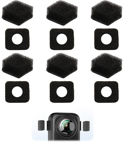 Manchon Anti-vent Pour Micro Insta360 X5/X4/X3 - Réduction Bruit Du Vent - Éponge Noire - Lot De 6 - Pour Vlog Extérieur