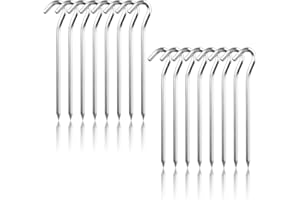 LDERFIV Lot de 16 piquets de tente de camping en aluminium 18 cm, accessoires pour tente