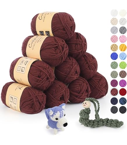 Lot De 17 Pelotes De Fil à Tricoter Pingouin (coton/acrylique) + 3 Chutes - Idéal Pour Projets