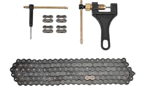 Trkimal Motorcycle 420 Standard Roller Chain 132 Link + Chain Breaker for 50cc 70cc 90cc 110cc 125cc Dirt Pit Bike ATV Quad Go Kart Scooter Mini Bike