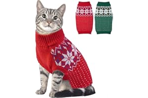 KATZINST Pull pour Chat, Pull Chat, Vetement pour Chat, Manteau pour Chat, Pull de Noel Chien, Vetement Chat Habit pour Chat, Pull pour Chihuahua, Pull Chien Moyen Rouge M