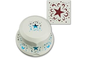 Artoz Perforatrice en deux parties, motif étoile avec ornements I Trou à positionner librement I Confection de cartes de vœux, de Noël, d’invitations, etc.