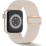 Suitisbest Nylon Armband Kompatibel mit Apple Watch 38mm 40mm 41mm, Rutschfestes Geflochtenes Elastisches Dehnbares Band für 