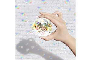 Hey_you Sfera di Cristallo di Vetro Trasparente Prisma di Cristallo Acchiappasole Sfera Sfaccettata Sfera di Sguardo Ornamento Prismi per Finestra, Acchiappasole (60mm)