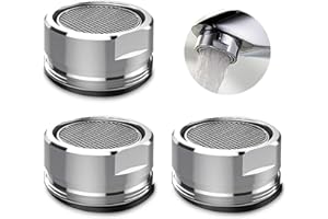 SANTOO 3 Pièces Mousseur Robinet, Aerateur Robinet Filtre Robinet avec Joint D'étanchéité Pour Cuisine, Salle de Bain - Argent (Diamètre extérieur 24MM)