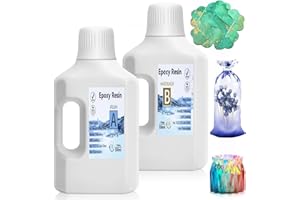 SHIIYYU 1100ml Epoxy Resin Kit-Crystal Clear Resins and Hardener Kit, Bubble Free Casting Coating for River Table Tops, Art Casting Resin, Jewelry Projects, DIY Crafts,1:1 Mixing Ratio Fast Curing