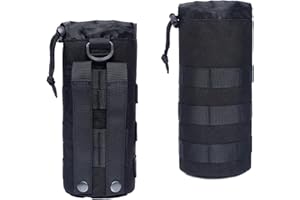 ZFRITP 2 PCS Sac de Bouteille d'eau Molle Tactique,Sac de Bouteille d'eau Tactique,Pochette Cabaia,Porte Bouteille Molle en Réglable,Poches de Sac à Dos de Randonnée Militaire pour L'extérieur Marche Camping