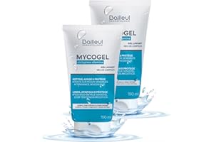 Bailleul | Mycogel | Gel lavant contre les mycoses cutanées | Nettoie, Apaise et Protège | Peaux et muqueuses génitales sensibles à tendance mycosique | Vegan | Lot de 2 x 150 ml