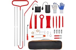 BODYGAD Set Di Attrezzi Professionali Per Auto Da 32 Pezzi, Con Pinza A Lunga Portata Pompa A Cuneo Ad Aria Cuneo Antitraccia Guanti Strumento Essenziale Per Le Emergenze Strumento Smontaggio Per Auto Camion