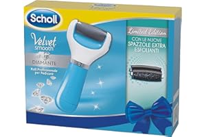 Scholl Velvet Smooth Limited Edition, Roll Professionale per Pedicure, Testina Esfoliante con Cristalli di Diamante e 2 Testine Interscambiabili ad Azione Extra Esfoliante Incluse