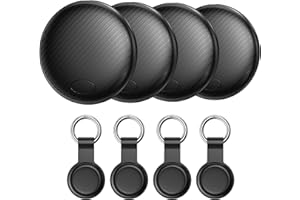 AICPAN Android Smart Tag Negro 4 Pack - GPS Tracker Compatible con Google Find My (Sólo Android), Encuentra Teléfono y Llaves, Localizador Bluetooth para Carteras y Maletas, Batería Reemplazable