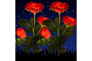 HELESIN Dekoracyjne lampy solarne, 2 sztuki, wodoszczelne lampy solarne w kwiaty, do użytku na zewnątrz, lampy solarne z różami LED, zmieniające kolor do ogrodu, trawnika, pola, drogi i propozycji