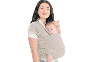 KeaBabies Baby Wrap Carrier - Tutto in 1 Original Baby Carrier Fascia da Neonato a Bambino, Facile da Indossare, Legatura Senza Mani, Leggero, Impacchi per Bambini Traspiranti (Stone Gray)