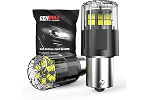 Cenmoll P21W LED Bulb White, 3200LM Super Bright 12V-24V Build-in Load Resistor 1156 BA15S 382 P21W Car Bulbs Replacement for Backup Tail Brake Turn Signal Parking DRL Lights, 2 Pack
