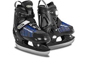 Nattork Adjustable Kids Ice Skate for Boys Girls Adult, Soft Padding and Reinforced Ankle Support Ice Hockey Skates