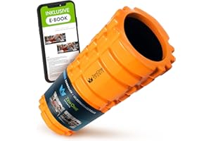ZENONE SPORTS ZenRoller Foam Roller per Il Trattamento dei Trigger Point, Rullo da Massaggio per Tensione Muscolare, promuove Circolazione Sanguigna e Rigenerazione Muscolare, incl. e-Book & Esercizi (Arancia)