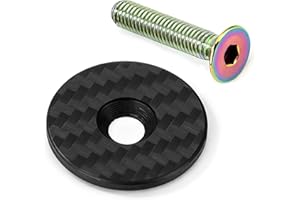 JESUSTREE Bouchon Potence Vélo, Bouchon Carbone de Potence VTT, Boulon de Capuchon de Casque de Vélo Tige vis pour vélo de Montagne et vélo de Route
