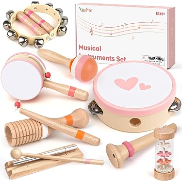 2 Hochets à Main Cloches De Noël En Bois Et Métal - Jouet Musical Pour Enfants, Déco Festive