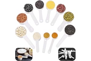 Annyswit 11 Cucharas Medidoras, Cucharas Blancas con Escala 10ml-60ml, Ayuda para Dosificar Detergente, Cucharas Medidoras para Polvo de Proteínas Cucharas para Porciones para Cocina y Leche en Polvo