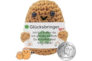 DEUXYU Positive Kartoffel, Glücksbringer Positive Potato, Positive Kartoffeln Deutsch als Pocket Hug, Mutmacher, Glücksbringer, Prüfung, Gute Besserung Geschenk für Frauen, Herrn, Freund, Familie