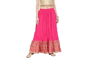 VASTRAGHAR Röcke für Damen, traditionelles indisches ausgestelltes Maxikleid, Rock für Kurtis, Tunika, Oberteil, Unterteil