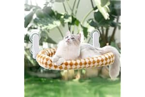 GUUSII HOME Amaca per Gatti da Finestra Pieghevole Amaca Cuccia Gatto Grande Interno Letto per Gattini Sospeso con Ventosa Forte Lavabile in Lavatrice Facile da Montare 54 * 30cm (Marrone, M)