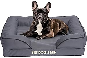 THE DOG'S BALLS The Dog’s Bed, Orthopaedic Standard Foam Waterproof Dog Bed with Standard Support, Medium Grey with Black Trim, Waterproof, Supportive Dog Bed with Replaceable Covers, Veterinary Approved