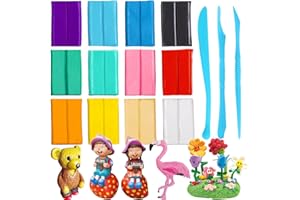 ESSENSON Polymer Clay, 12 Colors Modeling Clay, DIY Oven Bake Molding Clay for Kids with Sculpting Clay Tools, Art Craft Gift for Kids