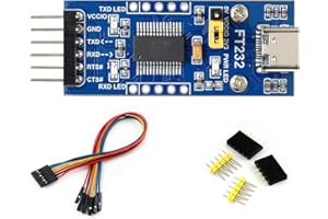 Waveshare FT232 USB-C to UART Module, Supports 3.3V/5V Logic Level, Compatible with Mac OS/Linux/Android/Wince/Windows 7/8/8.1/10/11
