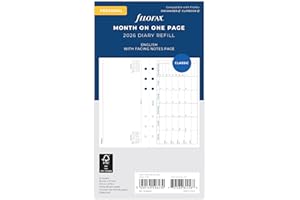 Filofax Osobisty miesiąc na stronę angielski poziomy 2026 dziennik 26-68405