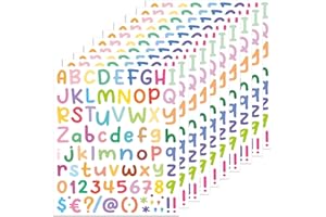 REEKNOKOL 10 Sheets Colorful Letter & Numbers Stickers - Adhesive Stickers for Children, Decoration Arts, DIY Crafts & More