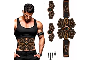 Queath EMS Abdominal Muscle Trainer 2025, EMS Training Device, Electric Abdominal Trainer, Full Body ABS/Abdomen/Arm/Butt Trainer, Men and Women, USB Rechargeable Muscle Stimulator