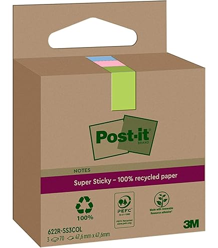 Post-it Super Sticky Riciclati - 14+4 Blocchetti Gratis, 76x76mm, Multicolore - Foto 6