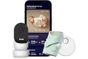 Owlet Dream Duo 2 - Baby Monitor Intelligente: Dream Sock e Owlet Cam 2 - Monitoraggio in tempo reale dei parametri vitali e visualizzazione video HD - Verde Menta