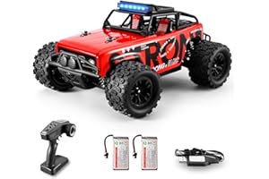dexinco Ferngesteuertes Auto, RC Auto 4WD, 1/18 Maßstab, 2,4 GHz, 40 km/h Rennwagen Wasserdicht Offroad Monster RC Truck mit 2 Akku 60 Minuten Laufzeit Spielzeug Car -1813 Rot