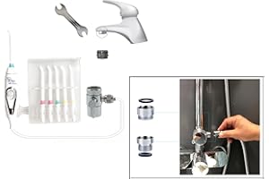 WATER NO LIMITS Hydropulseur Dentaire Professionnel sans Piles ni Électricité | Hydropulseur Oral Utilisant la Pression du Robinet pour un Jet Linéaire, Illimité et Silencieux (St+ Douche)