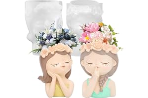 DOWNDRIFT 2 Stück Mädchen Silikonform Blumentopf, Mädchen-Silikonform, Blumentopf Beton Gießform für DIY Sukkulenten Pflanzgefäße Blumentopf Handwerk Heimdekoration