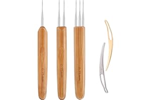 AUGSUN Crochet pour dreadlocks, tresses, dreadlocks, aiguilles à tisser, crochet de tressage (0,75 mm)