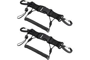 EHUIHUAN 2 Piezas Cuerda de Seguridad para Cámara, Cordón de Buceo con Hebilla, Cable Espiral de Buceo, Buceo Accesorios para Eslingas de Buceo y Escalada