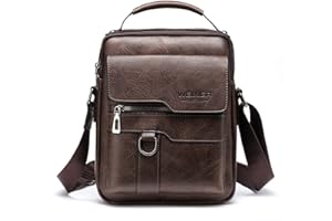 A-QMZL Bolsos Bandolera para Hombre Bolso Bandolera de Viaje Bolsa de Mensajero Bandolera piel Honda Vintage Impermeable Pequeña Bolsa Adecuado para Ocio, Festivales y Viajes.- Resistente