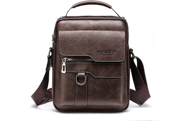 A-QMZL Sacoche Homme Sacs à Bandoulière Vintage Sacoche Bandoulière Cuir Petite Shoulder Bag Crossbody Business Cartable Besace Pochette Sacs à main pour Voyage, Randonnée et Travailler