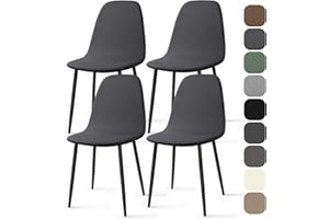 BalladHome Stuhlhussen 4 Stück Universal Stretch Stuhlbezug Jacquard Hussen für Stühle Abnehmbare Waschbar Esszimmerstühle Bezug Hussen für Küchenstühle Hotel Bankett (Dunkelgrau, 4 Stück)-KL