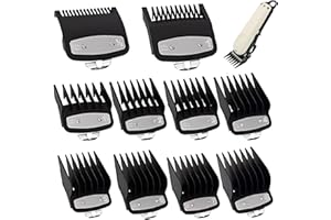 VYNZOR 10 Pezzi Pettini Per Tagliacapelli, Pettini Per Wahl Tagliacapelli Rasoio Elettrico,10 Diverse Dimensioni Clipper Guide Di Taglio Codificate,Con Clip In Metallo Adatto A Tutti I PER Wahl(A)