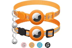 LAFAYI Airtag obroża dla kota z dzwonkiem, odblaskowa obroża dla kota z uchwytem na obrożę Apple Airtag, regulowana 18-30 cm, klamra bezpieczeństwa dla dziewcząt, chłopców, kotów, artykuły dla zwierząt,